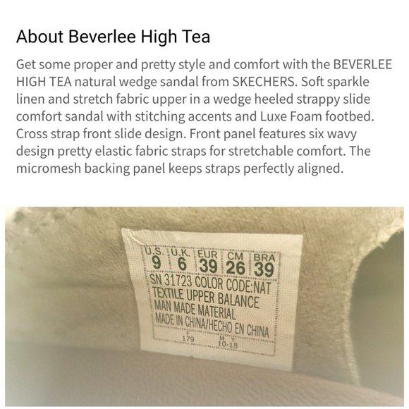 Skechers | Beverlee High Tea Wedge Heels | Beige - Picture 2 of 15